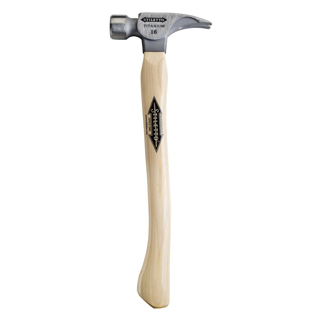 16 Oz Titanium Milled Face Hammer With 18 In. Curved Hickory Handle-Milwaukee-TI16MC-4885