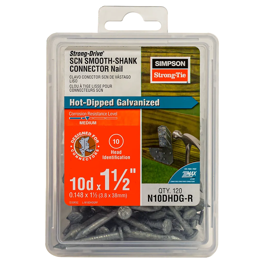 Strong-Drive® Scn Smooth-Shank Connector Nail - 1-1/2 In. X 0.148 In. Hdg (120-Qty) (Pack Of 12)-N10DHDG-R-SP529-653