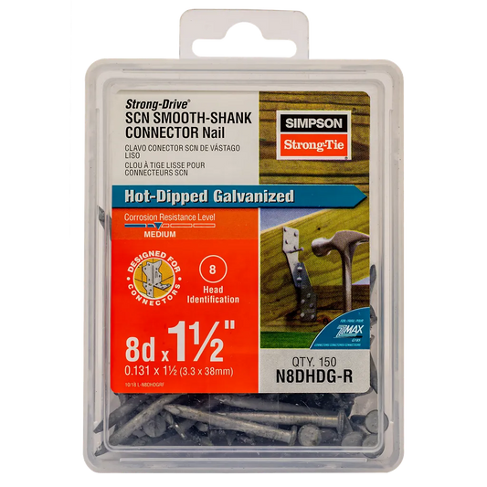 Strong-Drive® Scn Smooth-Shank Connector Nail - 1-1/2 In. X 0.131 In. Hdg (150-Qty) (Pack Of 12)-N8DHDG-R-SP4186-4515