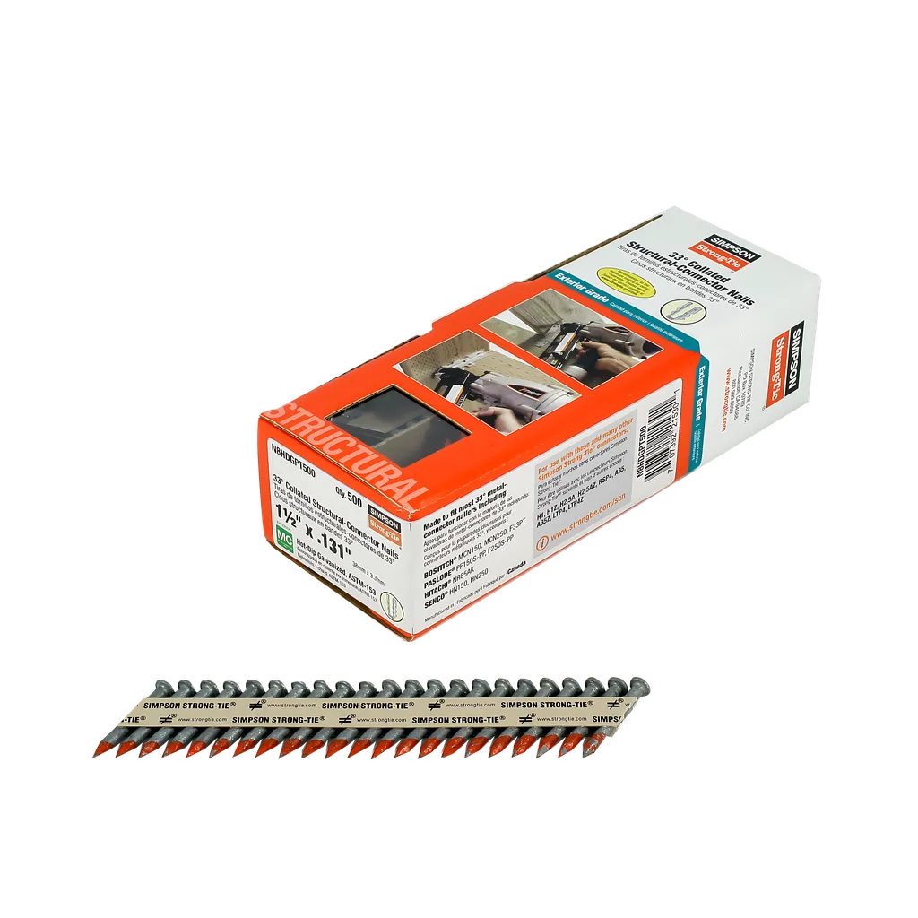 Strong-Drive® 33° Scn Smooth-Shank Connector Nail - 1-1/2 In. X .131 In. Hdg (500-Qty) (Pack Of 4)-N8HDGPT500-SP3763-4065