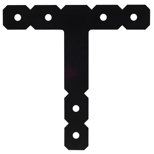 Ot 12 In. X 12 In. Black Powder-Coated Ornamental T Strap-OT-SP1437-1614