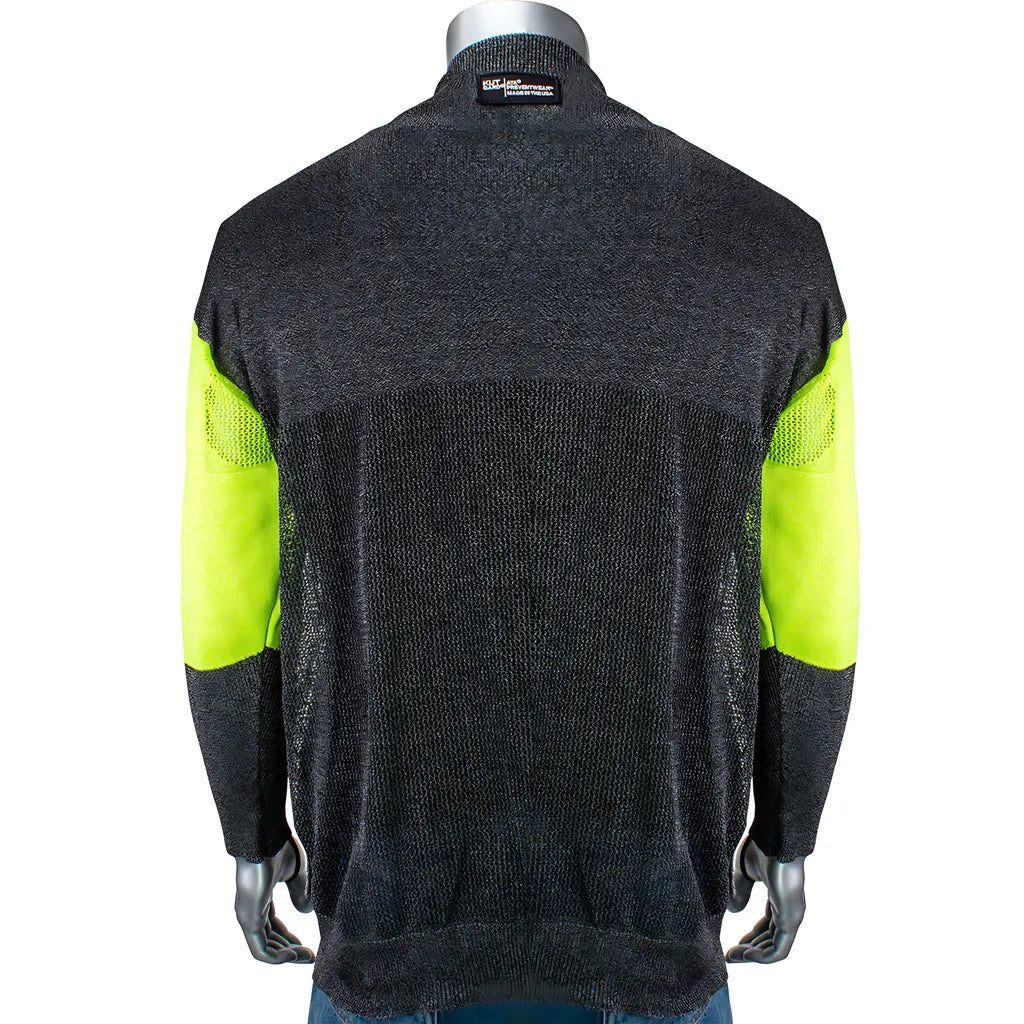 Kut Gard P190Bp-Pp1-Tl-M Ata Blended Cut Resistant Pullover With Removable Belly Patch, Hi-Vis Sleeves And Thumb Loops P190BP-PP1-TL-M-24361