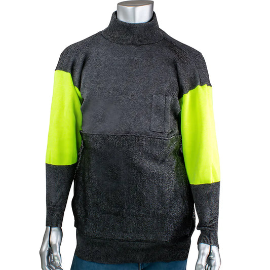 Kut Gard P190Bp-Pp1-Tl-S Ata Blended Cut Resistant Pullover With Removable Belly Patch, Hi-Vis Sleeves And Thumb Loops P190BP-PP1-TL-S-24358