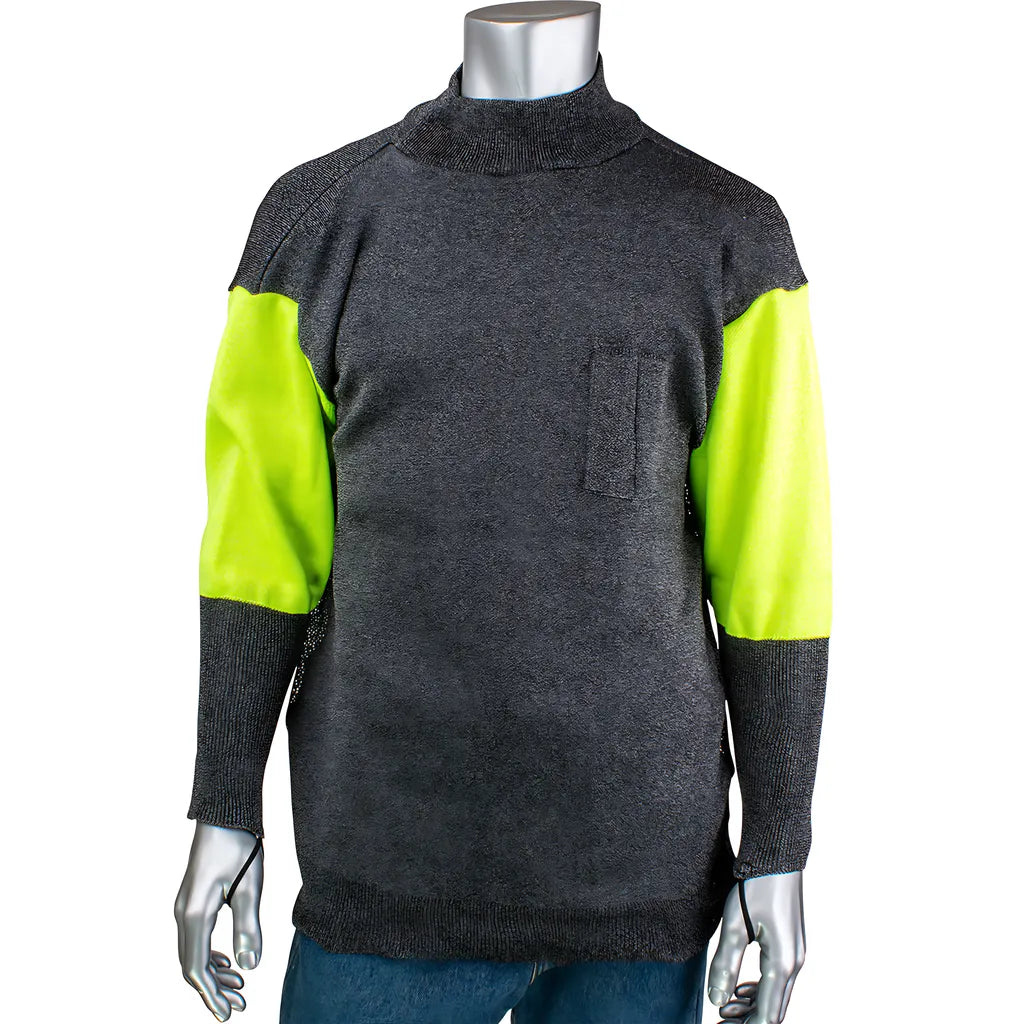 Kut Gard P190Sp3Cmhvbuv-Pp1-Tl-2Xl Ata Blended Cut Resistant Pullover With Hi-Vis Sleeves P190SP3CMHVBUV-PP1-TL-2XL-24376