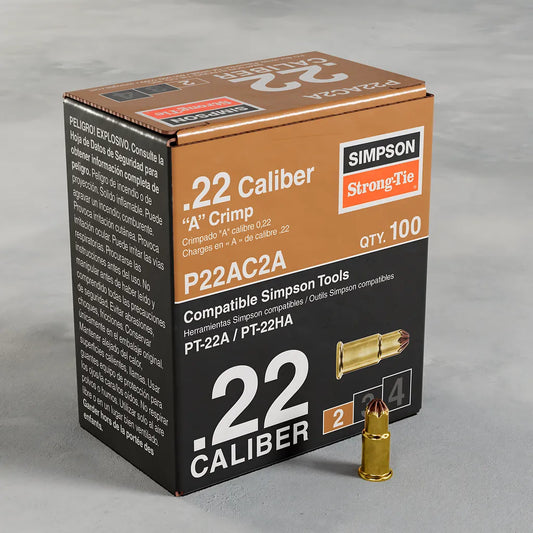 P22Ac 0.22-Caliber Imported Single-Shot Crimp Load, Lvl 2, Brown (100-Qty)-P22AC2A-SP8828-9401