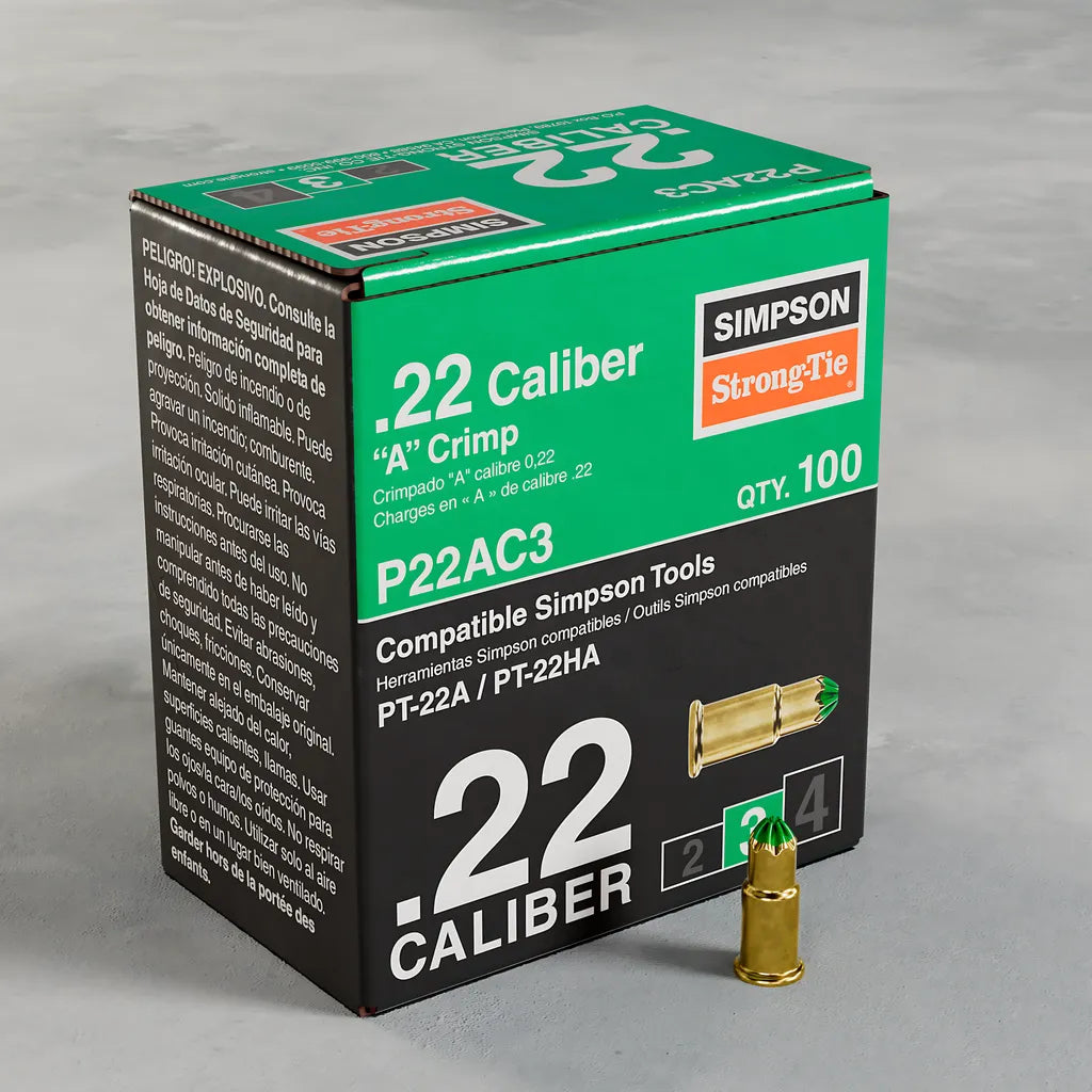 P22Ac 0.22-Caliber Single-Shot Crimp Load, Lvl 3, Green (100-Qty)-P22AC3-SP7250-7746