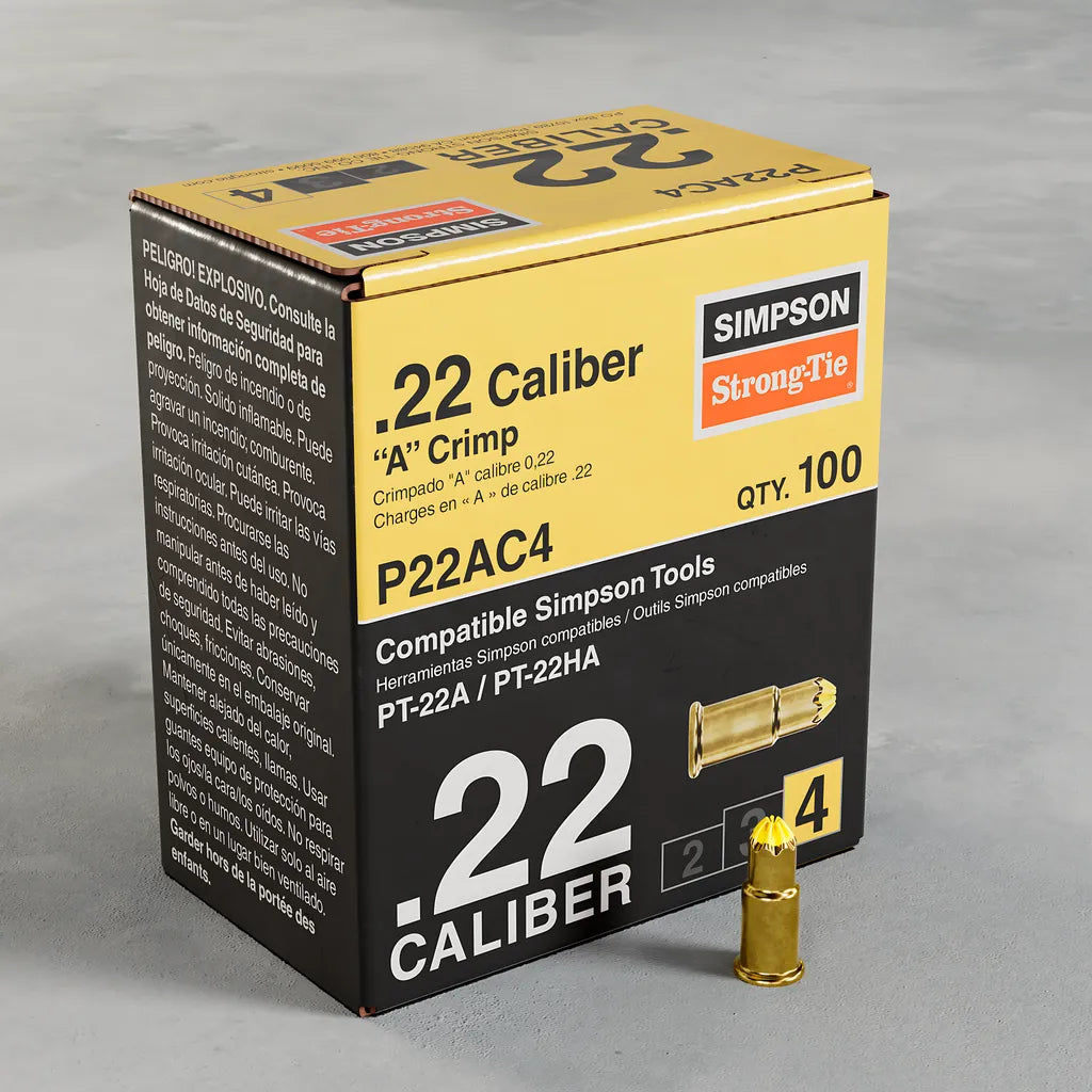P22Ac 0.22-Caliber Single-Shot Crimp Load, Lvl 4, Yellow (100-Qty)-P22AC4-SP7952-8479