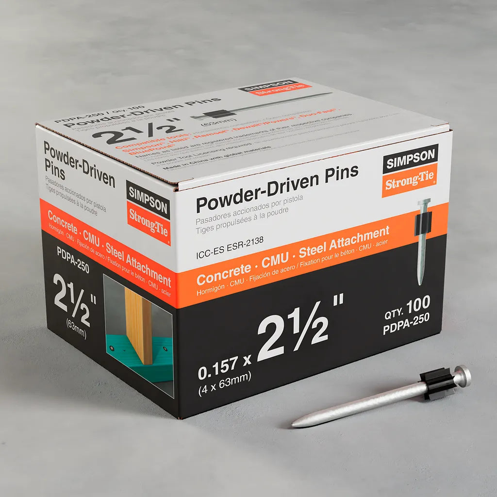 Pdpa .157 In. X 2-1/2 In. Powder-Actuated Pin (100-Qty) (Pack Of 1000)-PDPA-250-SP7170-7662