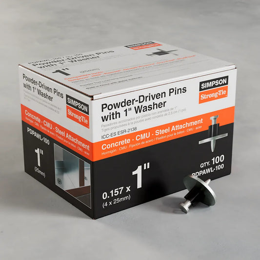 Pdpawl .157-In. X 1-In. Powder-Actuated Pin W/ 1-In. Washer (100-Qty)-PDPAWL-100-SP1644-1833