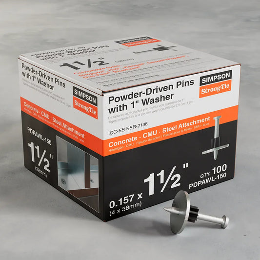 Pdpawl .157-In. X 1-1/2-In. Powder-Actuated Pin W/ 1-In. Washer (100-Qty)-PDPAWL-150-SP2536-2777
