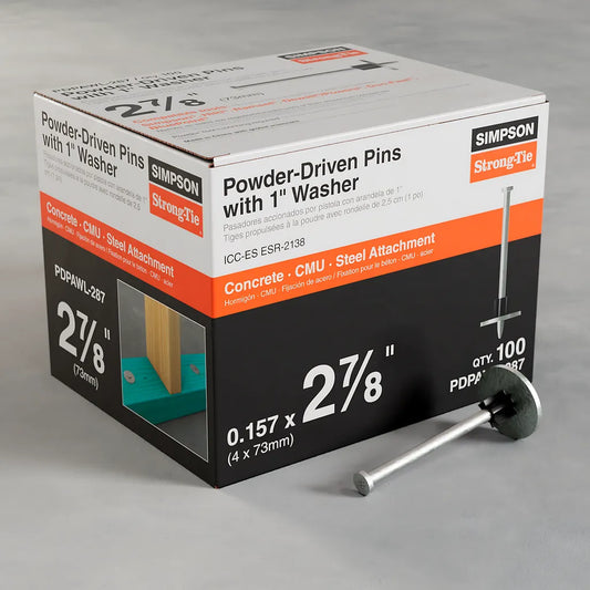 Pdpawl .157-In. X 2-7/8-In. Powder-Actuated Pin W/ 1-In. Washer (100-Qty)-PDPAWL-287-SP3965-4278