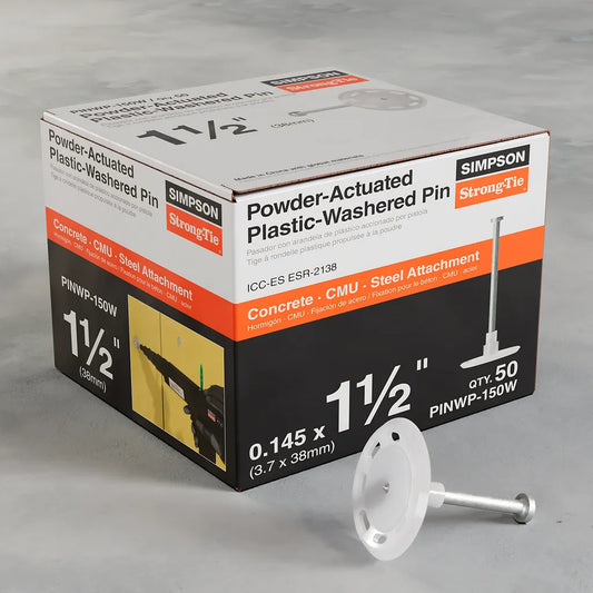 Pinwp 1-1/2 In. Powder-Actuated Plastic-Washered Pin For Insulation Board (50-Qty)-PINWP-150W-SP2474-2709