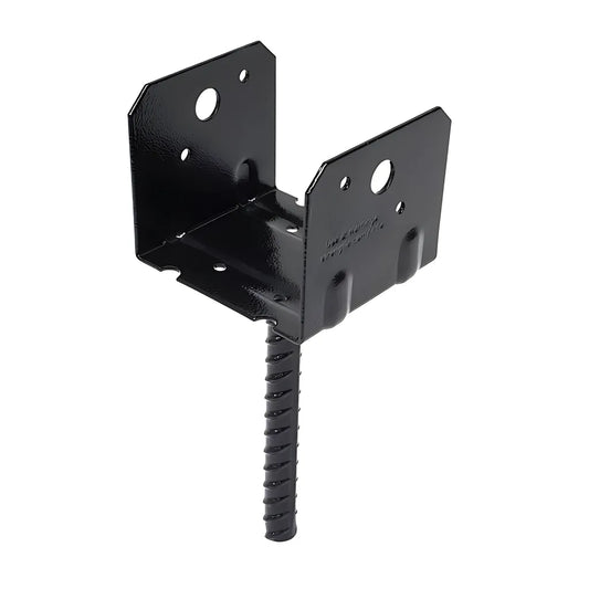 Rcps Black Powder-Coated Hdg Rebar Carport Saddle For 4X4-RCPS3-5HDGPC-SP4134-4458