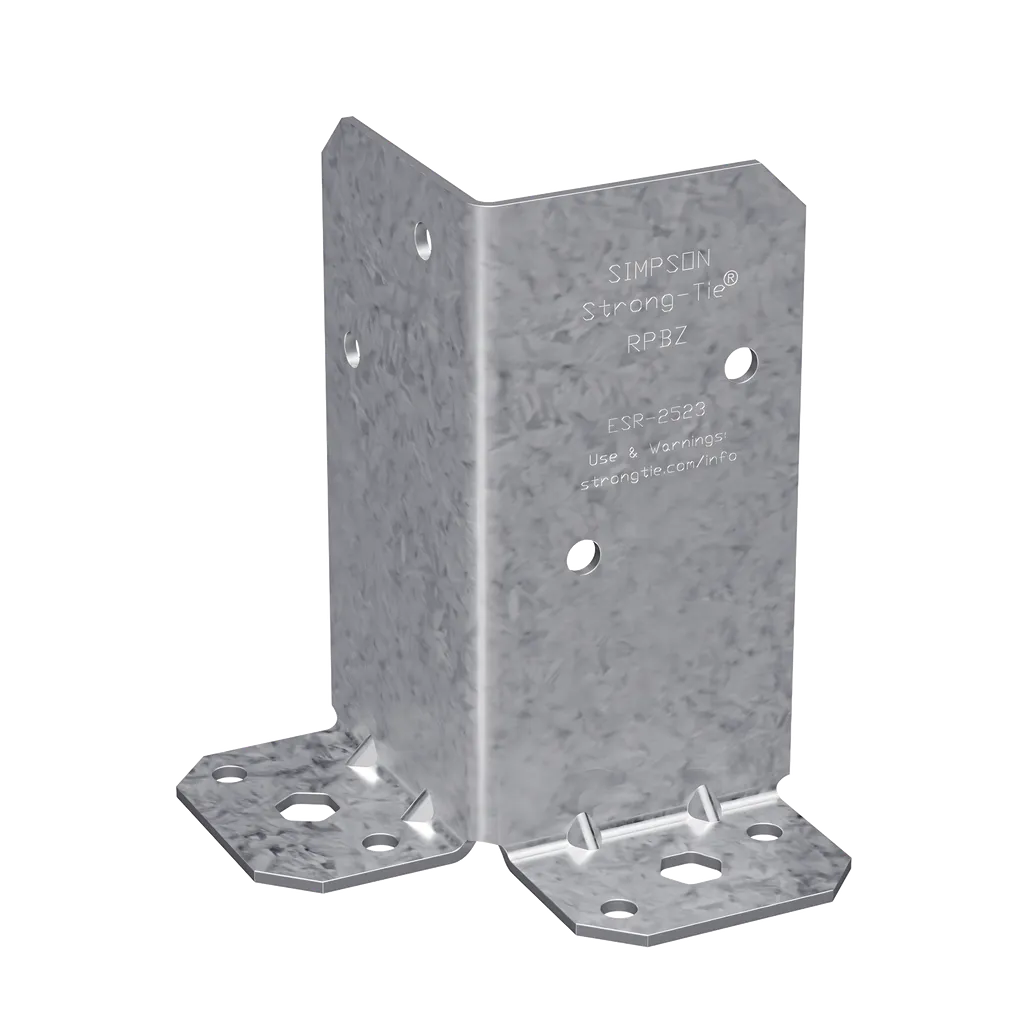 Rpbz Zmax® Galvanized Retrofit Post Base For Double 2X4 (Pack Of 12)-RPBZ-SP358-471