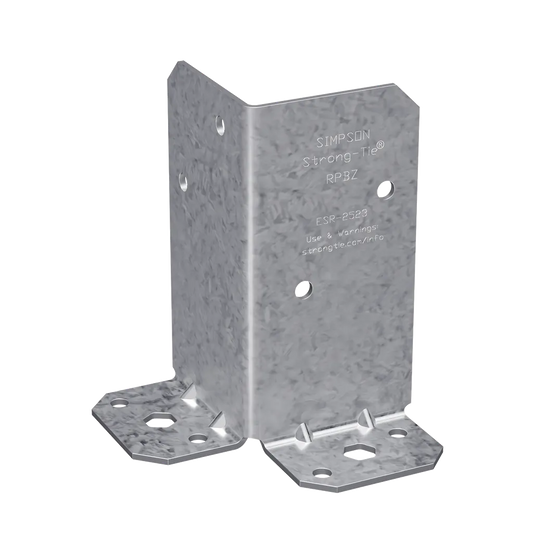 Rpbz Zmax® Galvanized Retrofit Post Base For Double 2X4 (Pack Of 12)-RPBZ-SP358-471