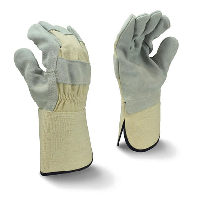 Radians RWG3400WG Side Split Gray Cowhide Leather Glove with Gauntlet Cuff