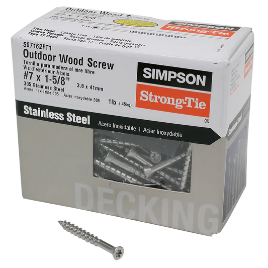 Trim-Head Screw, 6-Lobe Drive - #7 X 1-5/8 In. T-15 Type 305 (1 Lb.) (Pack Of 10)-S07162FT1-SP5054-5425