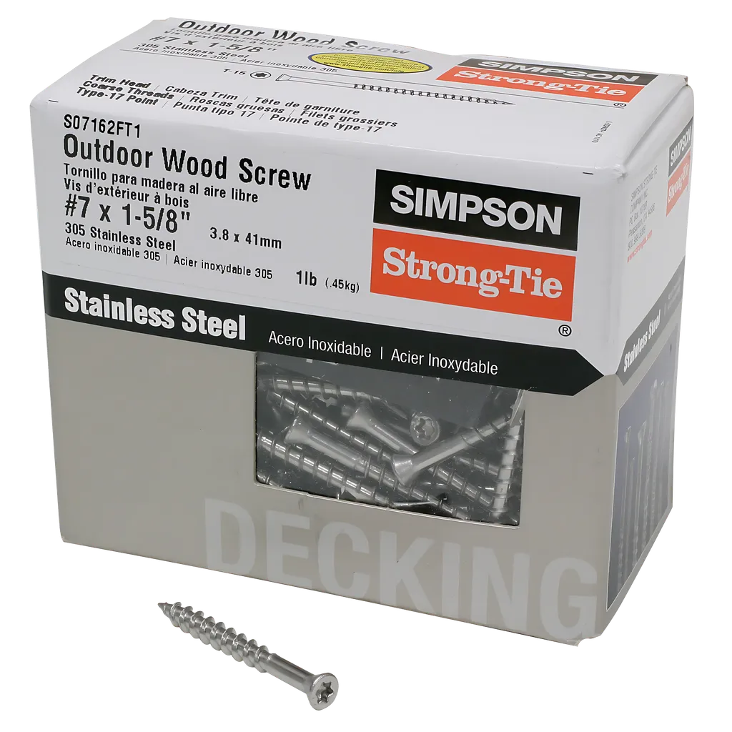 Trim-Head Screw, 6-Lobe Drive - #7 X 1-5/8 In. T-15 Type 305 (1 Lb.)-S07162FT1-SP7218-7713
