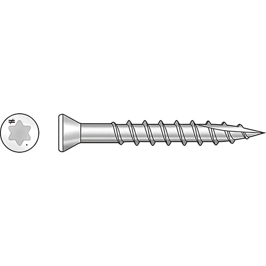 Trim-Head Screw, 6-Lobe Drive - #7 X 1-5/8 In. T-15 Type 305, White 01 (1 Lb.)-S07162FT1WH01-SP3804-4111