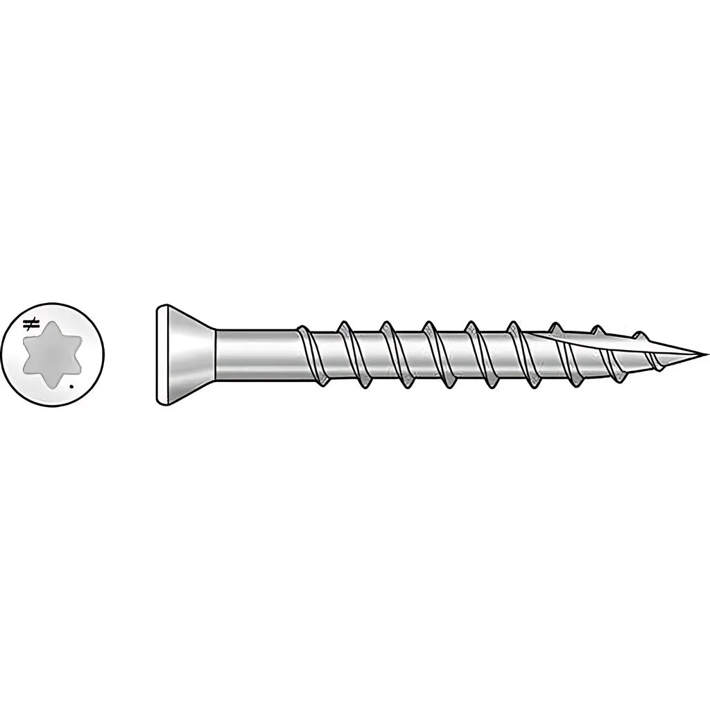 Trim-Head Screw, 6-Lobe Drive - #7 X 1-5/8 In. T-15 Type 305, White 01 (5 Lb.)-S07162FT5WH01-SP9074-9661