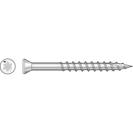 Trim-Head Screw, 6-Lobe Drive - #7 X 2-1/4 In. T15 Type 305, White  01 (5 Lb.) (Pack Of 6)-S07225FT5WH01-SP917-1063