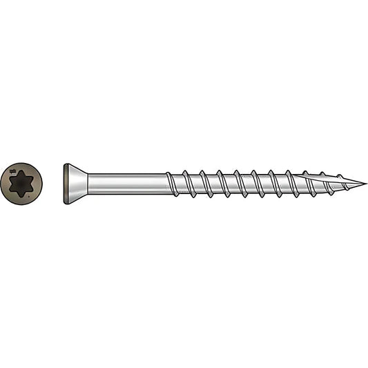 Trim-Head Screw, 6-Lobe Drive - #7 X 2-1/4 In. T-15 Type 305, Brown 05 (350-Qty)-S07225FTPBR05-SP408-526