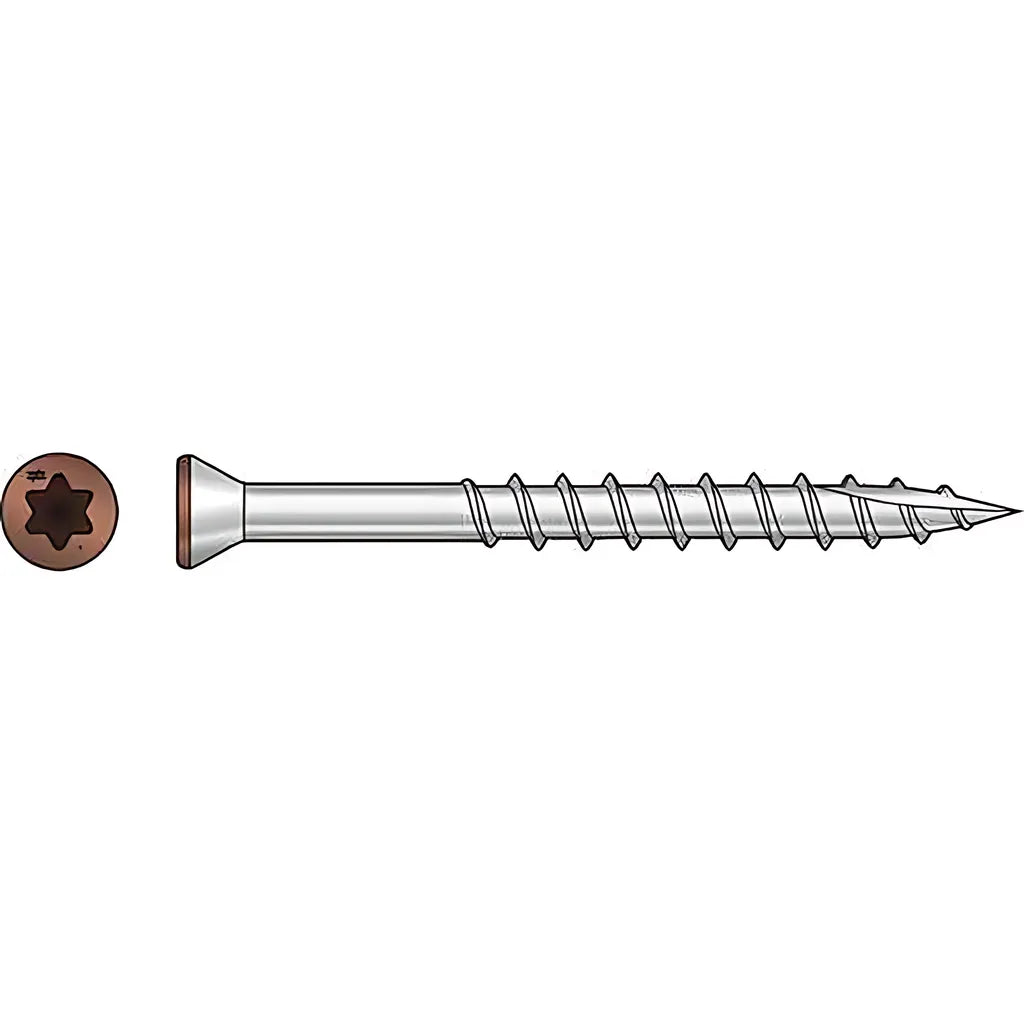 Trim-Head Screw, 6-Lobe Drive - #7 X 2-1/4 In. T-15 Type 305, Tan 03 (350-Qty)-S07225FTPTN03-SP6600-7059