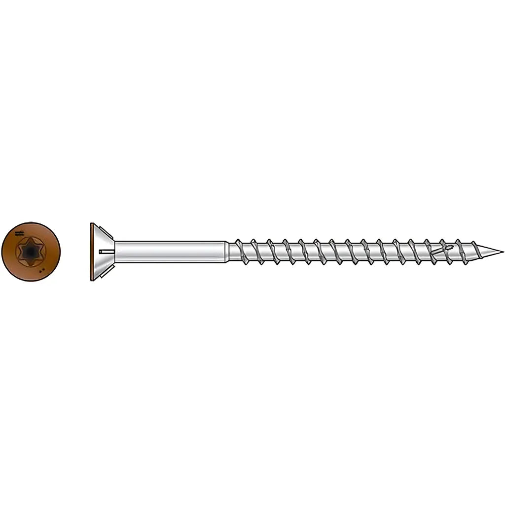 Deck-Drive Dwp Wood Ss Screw - #10 X 3 In. T-25, Flat Head, Type 305, Tan 01 (350-Qty) (Pack Of 6)-S10300WPPTN01-SP8808-9379