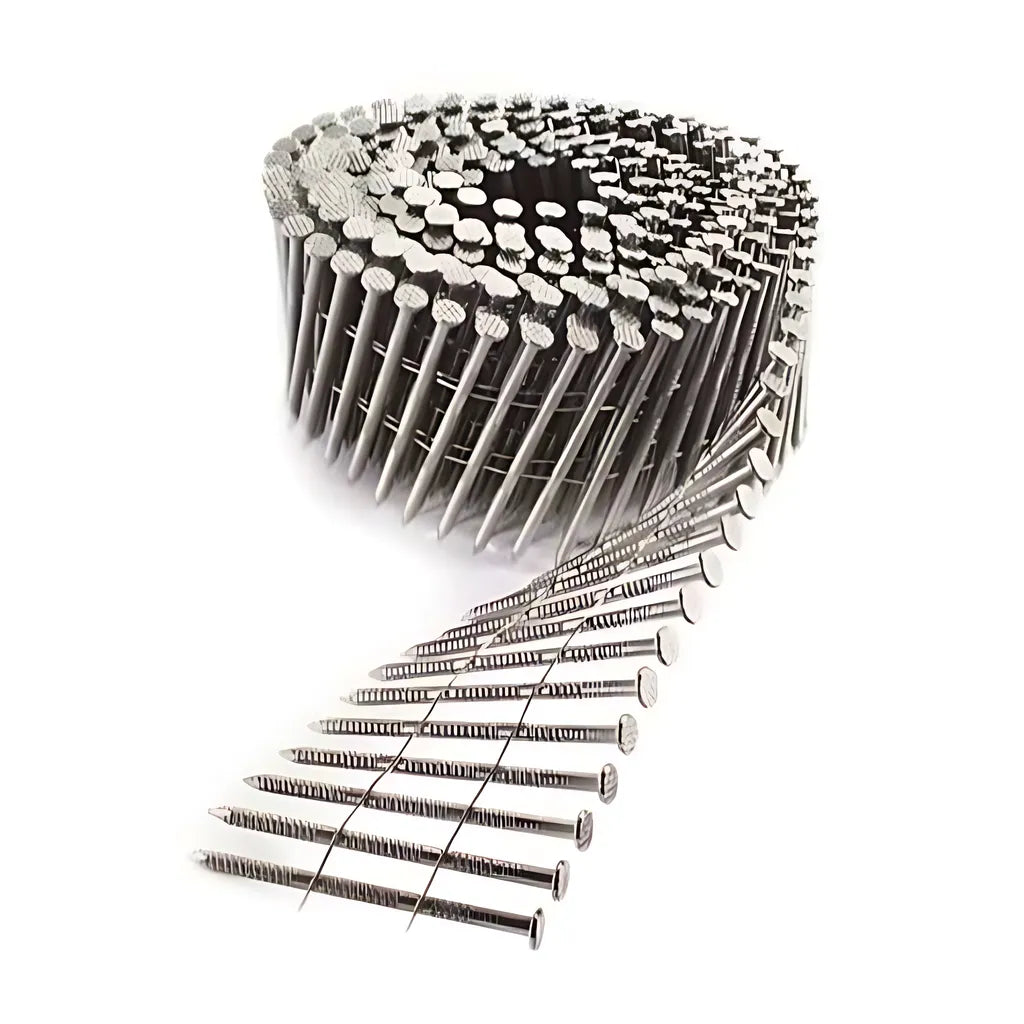 15° Wire Coil, Full Round Head, Ring-Shank Decking/Framing Nail - 1-1/2 In. X .099 In. Type 304 (3600-Qty)-S12A150PNB-SP3577-3870