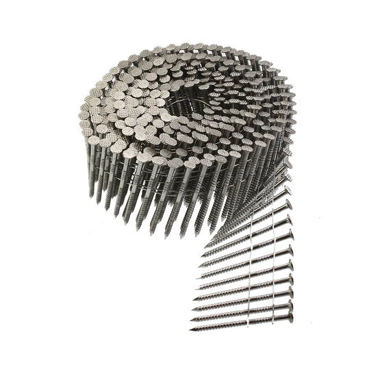 15° Wire Coil, Full Round Head, Ring-Shank Siding Nail - 1-3/4 In. Type 304 (1200-Qty) (Pack Of 4)-S13A175SNBP-SP6400-6845