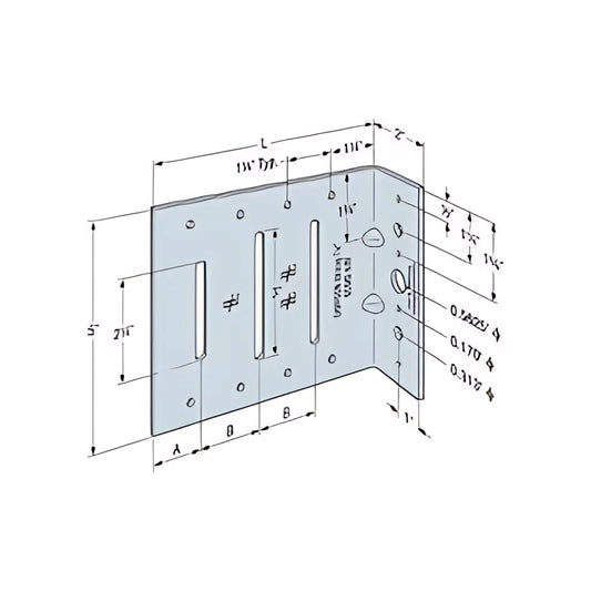 Scs 2 In. X 6 In. X 5 In. 10-Gauge Seismic Bypass Framing Slide Clip W/ Screws (25-Qty)-SCS62-5-118-KT25-SP388-503