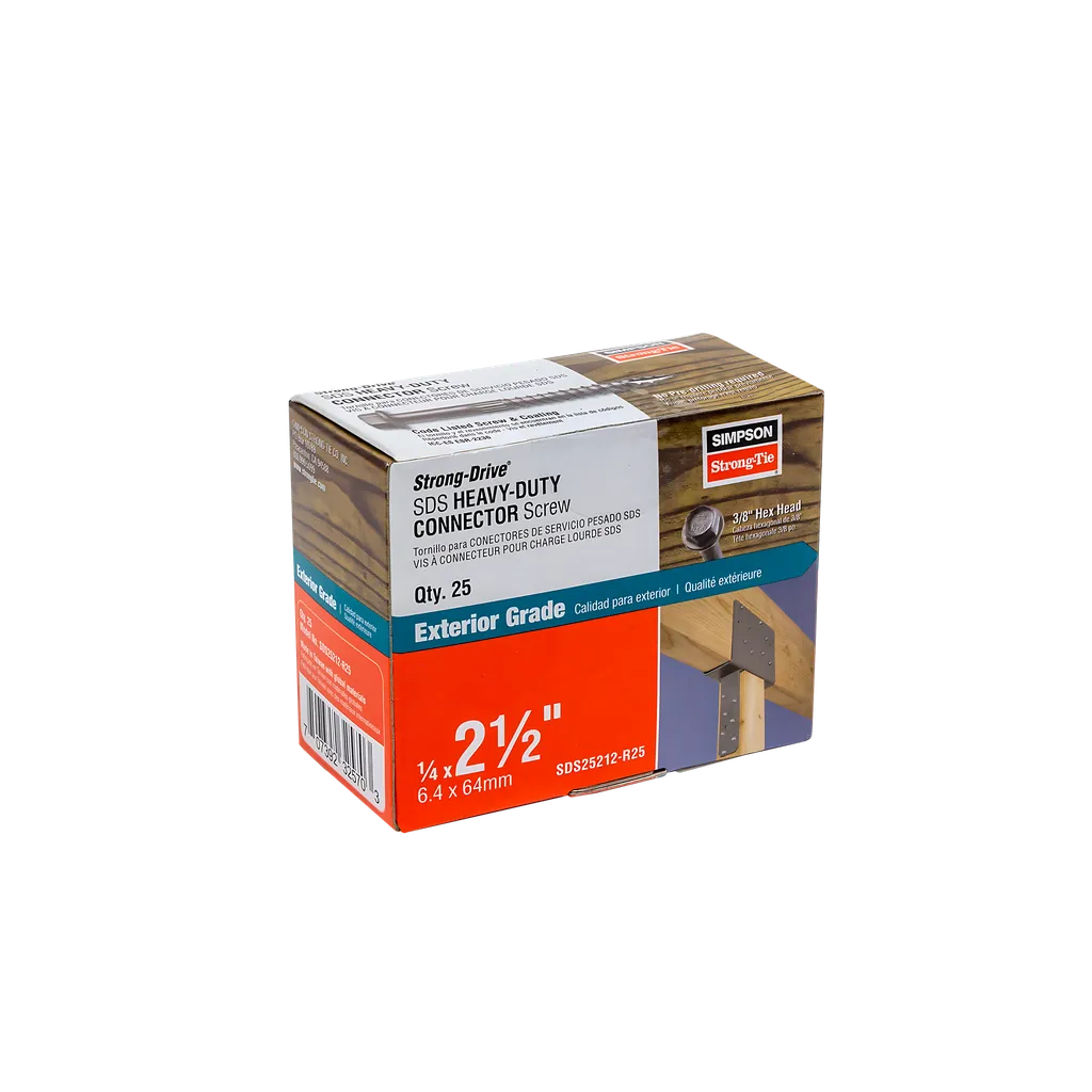 Strong-Drive® Sds Heavy-Duty Connector Screw - 1/4 In. X 2-1/2 In. Db Coating (25-Qty) (Pack Of 12)-SDS25212-R25-SP6086-6515