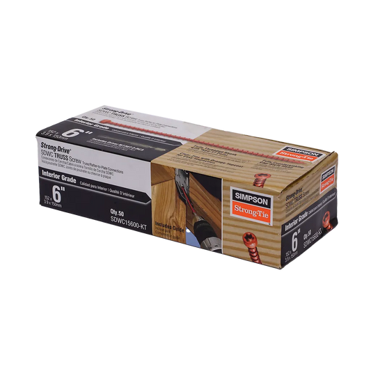 Strong-Drive® Sdwc Truss Screw - .152 In. X 6 In. T30 Clear-Zinc Coat, Orange (50-Qty)-SDWC15600-KT-SP5023-5393