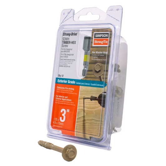 Strong-Drive® Sdwh Timber-Hex Screw - 0.195 In. X 3 In. 5/16 Hex, Db Coating, Tan (12-Qty)-SDWH19300DB-R12-SP8398-8950