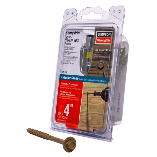Strong-Drive® Sdwh Timber-Hex Screw - 0.195 In. X 4 In. 5/16 Hex, Db Coating, Tan (12-Qty) (Pack Of 5)-SDWH19400DB-R12-SP4842-5204