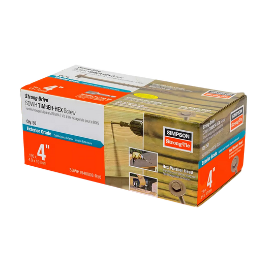Strong-Drive® Sdwh Timber-Hex Screw - 0.195 In. X 4 In. 5/16 Hex, Db Coating (50-Qty) (Pack Of 6)-SDWH19400DB-R50-SP6762-7233