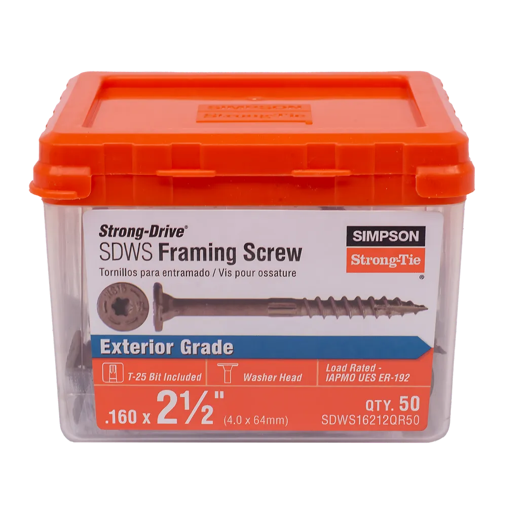 Strong-Drive® Sdws Framing Screw - 0.160 In. X 2-1/2 In. T25, Quik Guard®, Tan (50-Qty)-SDWS16212QR50-SP1811-2008