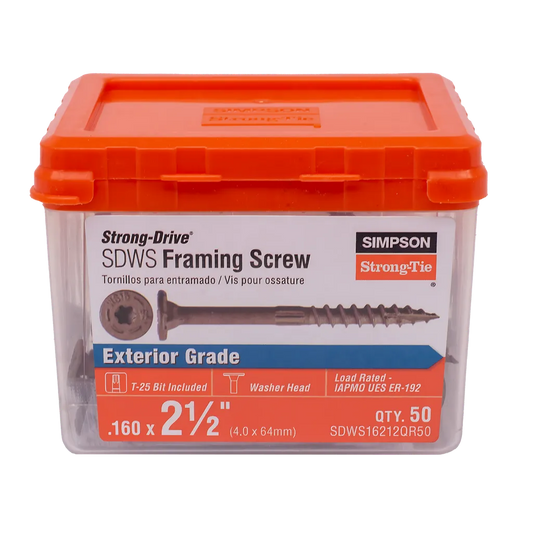 Strong-Drive® Sdws Framing Screw - 0.160 In. X 2-1/2 In. T25, Quik Guard®, Tan (50-Qty)-SDWS16212QR50-SP1811-2008