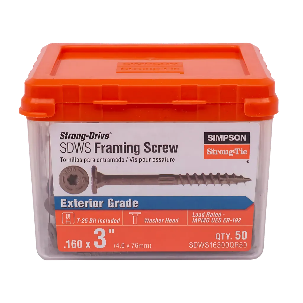 Strong-Drive® Sdws Framing Screw - 0.160 In. X 3 In. T25, Quik Guard®, Tan (50-Qty)-SDWS16300QR50-SP7453-7955