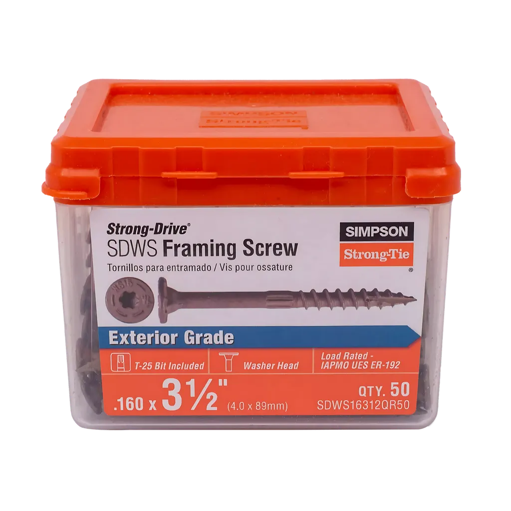 Strong-Drive® Sdws Framing Screw - 0.160 In. X 3-1/2 In. T25, Quik Guard®, Tan (50-Qty)-SDWS16312QR50-SP6309-6749