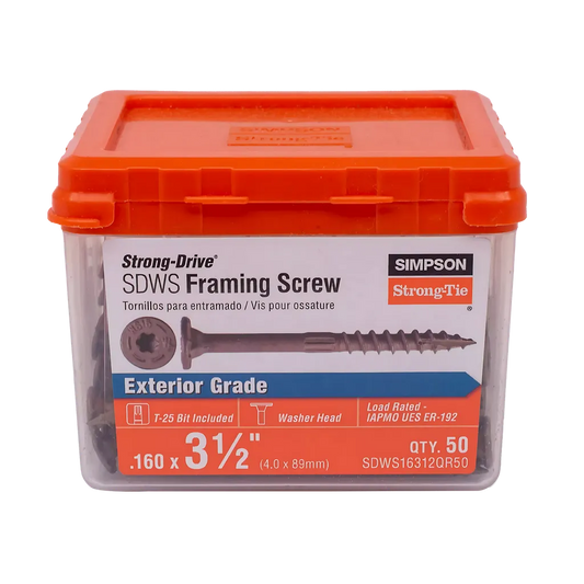 Strong-Drive® Sdws Framing Screw - 0.160 In. X 3-1/2 In. T25, Quik Guard®, Tan (50-Qty) (Pack Of 10)-SDWS16312QR50-SP9049-9632