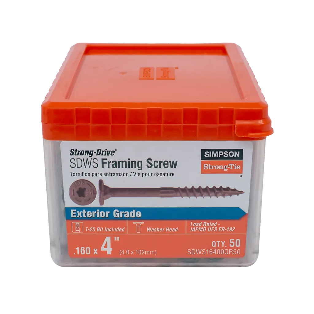 Strong-Drive® Sdws Framing Screw - 0.160 In. X 4 In. T25, Quik Guard®, Tan (50-Qty)-SDWS16400QR50-SP3489-3776