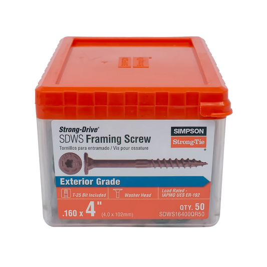 Strong-Drive® Sdws Framing Screw - 0.160 In. X 4 In. T25, Quik Guard®, Tan (50-Qty)-SDWS16400QR50-SP3489-3776