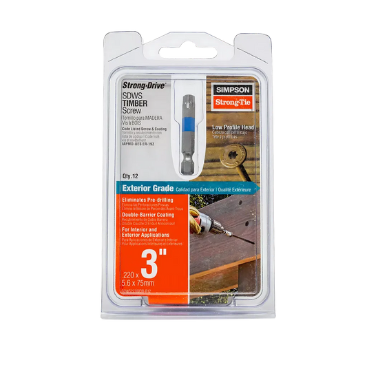 Strong-Drive® Sdws Timber Screw (Exterior Grade) - 0.220 In. X 3 In. T40, Tan (12-Qty) (Pack Of 5)-SDWS22300DB-R12-SP5165-5542