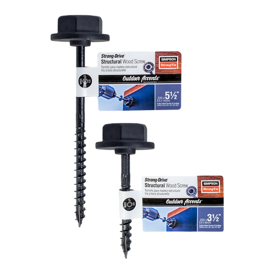 Outdoor Accents® Structural Wood Screw - .220 In. X 3-1/2 In. Db Coating, Black W/Washer-SDWS22312DBB-RN1-SP8411-8964