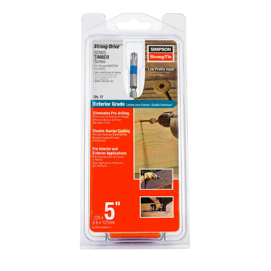 Strong-Drive® Sdws Timber Screw (Exterior Grade) - 0.220 In. X 5 In. T40, Tan (12-Qty)-SDWS22500DB-R12-SP5221-5600