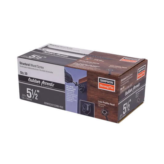 Outdoor Accents® Structural Wood Screw - .220 In. X 5-1/2 In. Db Coating, Black (50-Qty)-SDWS22512DBB-R50-SP4823-5185