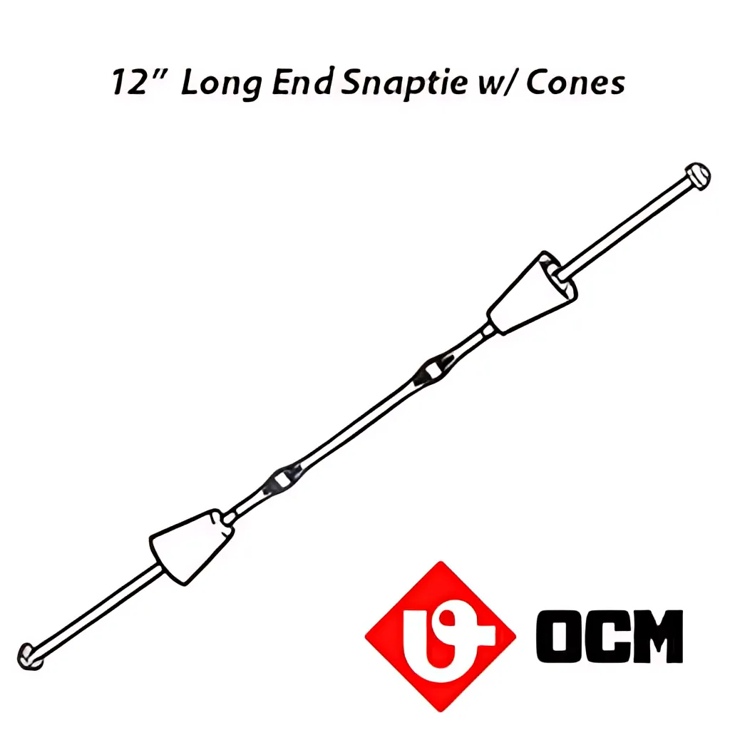 12" Long End Snapties With 1" X 1" Plastic Cones - 100 Per Bundle SNAP12LE-20