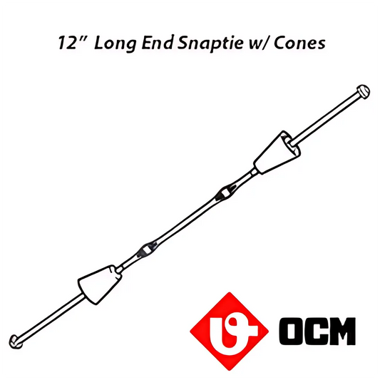 12" Long End Snapties With 1" X 1" Plastic Cones - 100 Per Bundle SNAP12LE-20