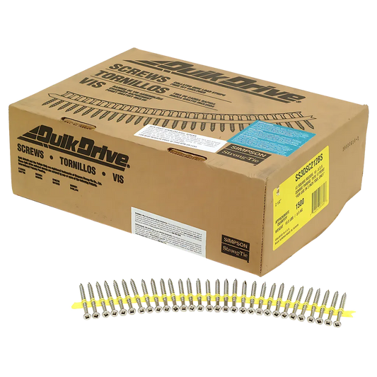 Bugle-Head Wood Screw (Collated) - #10 X 2-1/2 In. #3 Square Drive, Type 305 (1500-Qty)-SS3DSC212BS-SP8263-8810
